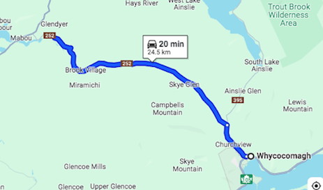 Whycocomagh to Hillsborough Glendyre hall